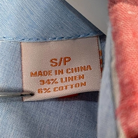 Tommy Bahama Shirt Adult Small Multicolor Plaid Relax Linen Hawaiian Pocket Mens - Picture 6 of 10